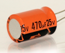 Sprague Elektrolytkondensator ELKO 25V 470uF 509D radial VPE:10